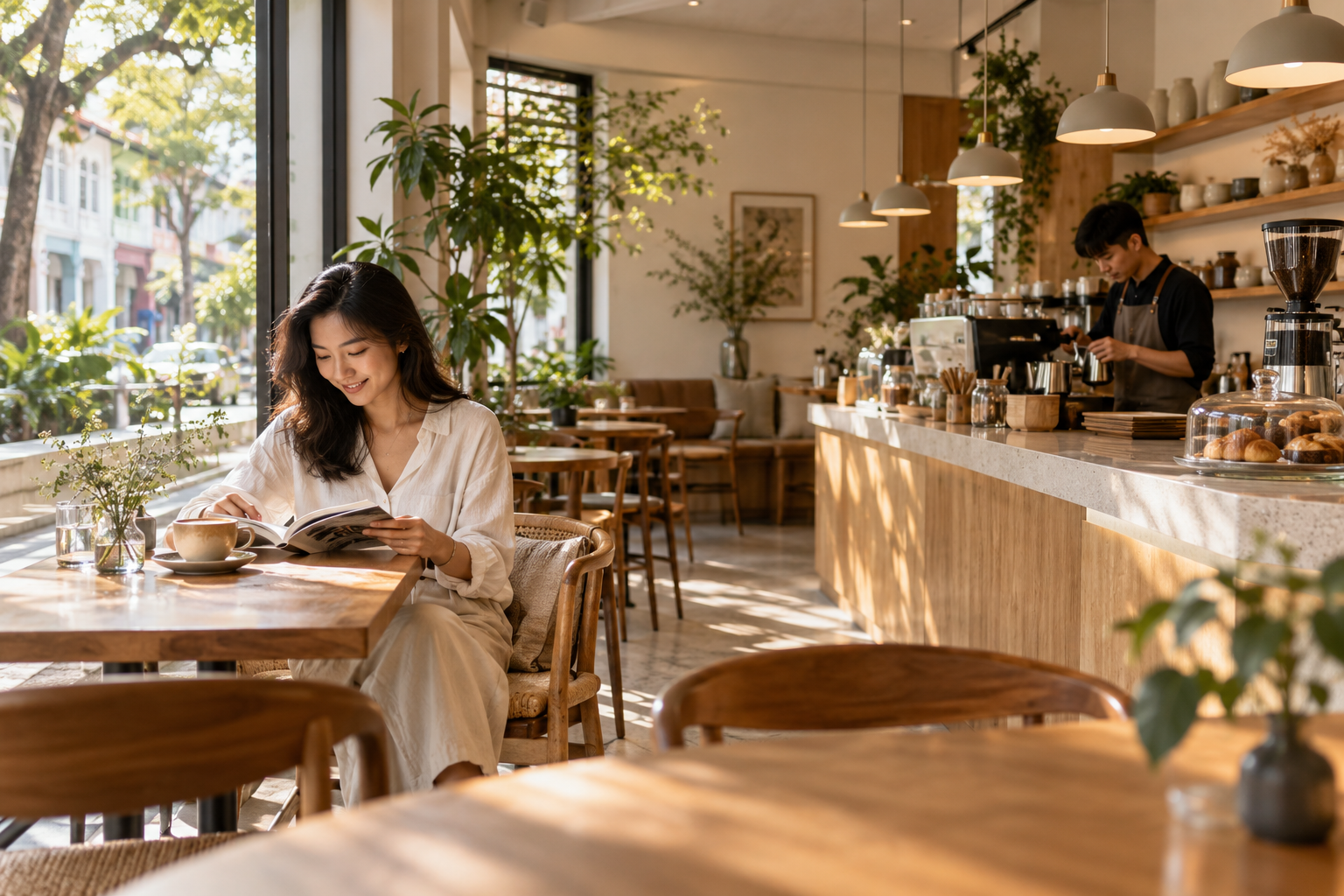 People enjoying a welcoming neighbourhood cafe